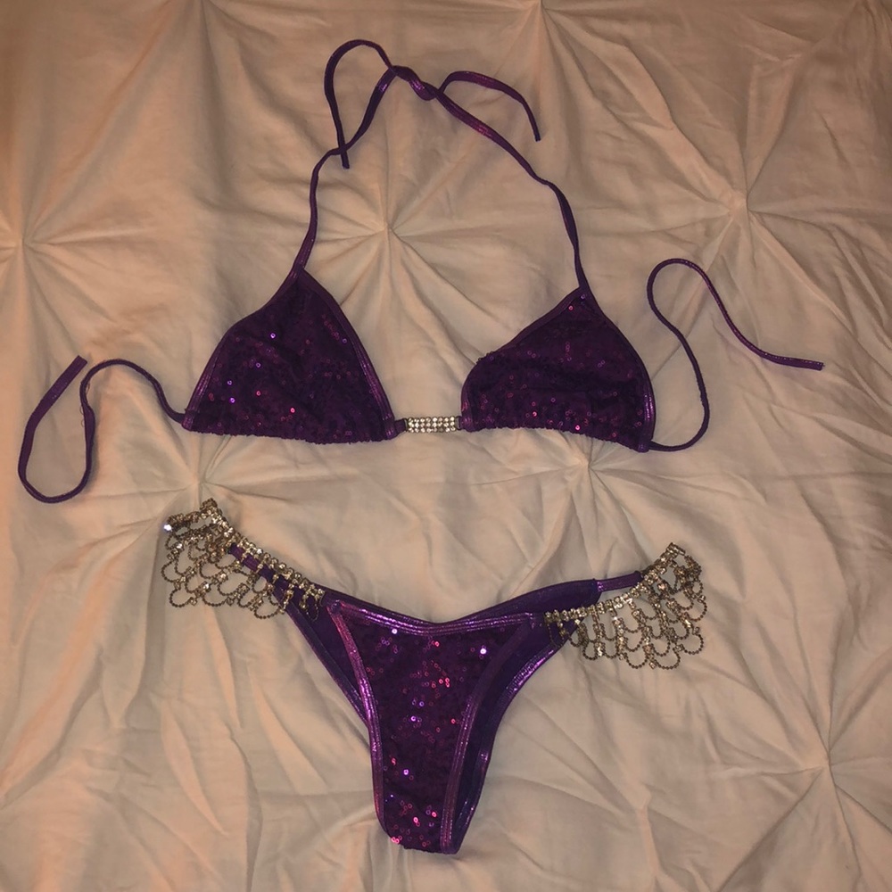 Purple Sequin Competition Bikini